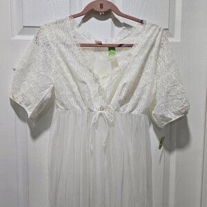 NWT Vintage Berkliff 2pc Nightgown & Robe Set Bridal Set Sheer Med 36 Fairy